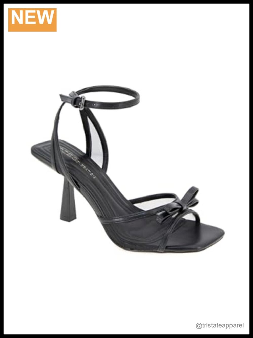 Rino Dress Sandal with Padded Footbed and 3.2 Inch Flared Heel